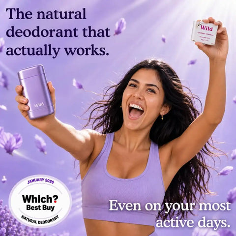 Wild Aluminum Free Natural Deodorant Starter Kit - Refillable Purple Case - Natural Ingredients & 24 Hour Odor Protection - Women's - Fresh Scents Variety Pack - Case + 3 Refills